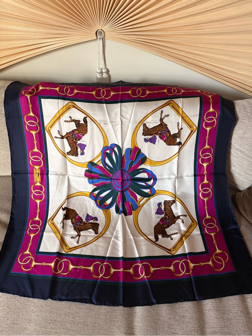 Longchamp Equestrian Silk Scarf